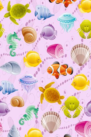 海洋生物印花华亿平台图片