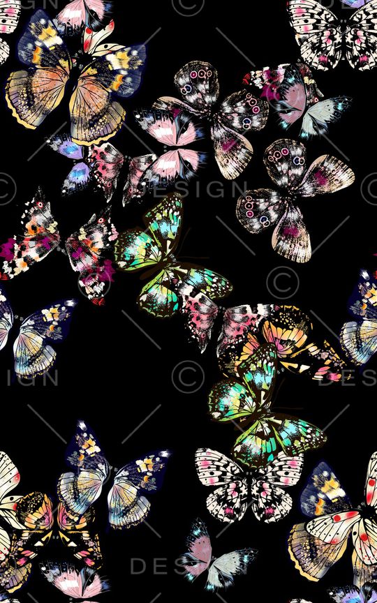 蝴蝶印花华亿平台图片