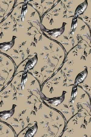 花鸟印花华亿平台图片