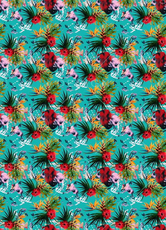 热带植物印花华亿平台图片