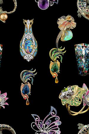 抽象手绘珠宝数码印花印花华亿平台图片