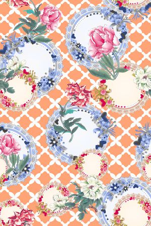 棱形格印花华亿平台图片