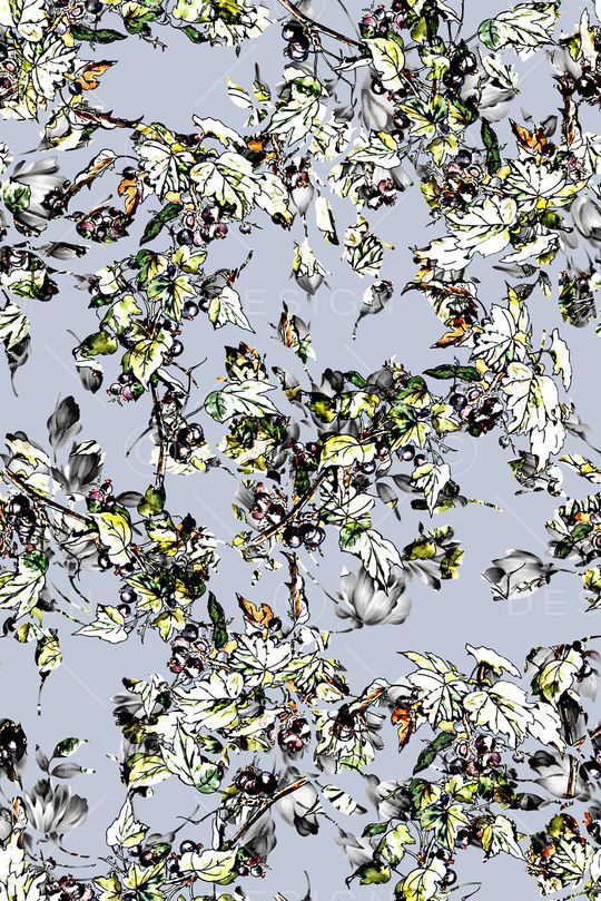 抽象手绘水彩画几何花卉数码印花印花华亿平台图片