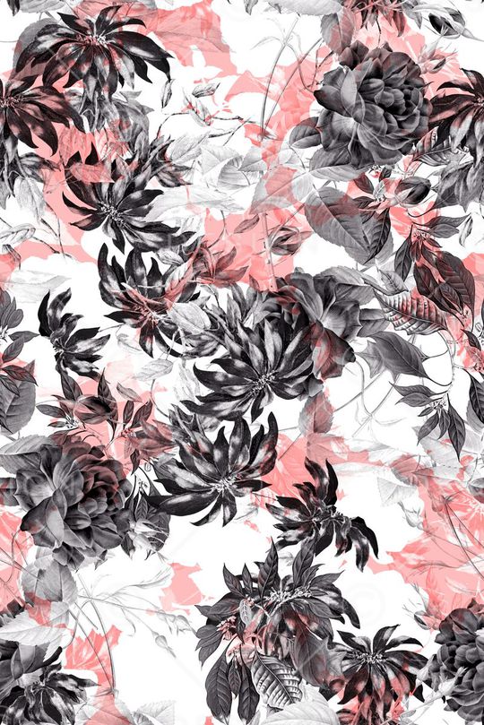 抽象手绘水彩画几何花卉数码印花印花华亿平台图片