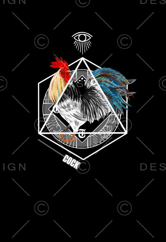 公鸡动物印花华亿平台图片