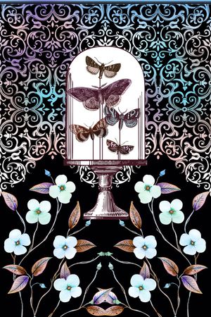 蝴蝶印花华亿平台图片