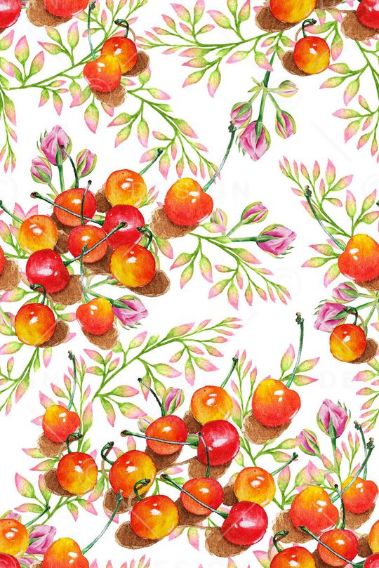 清新浪漫花卉印花华亿平台图片