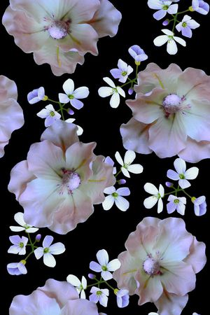 大小花卉印花华亿平台图片