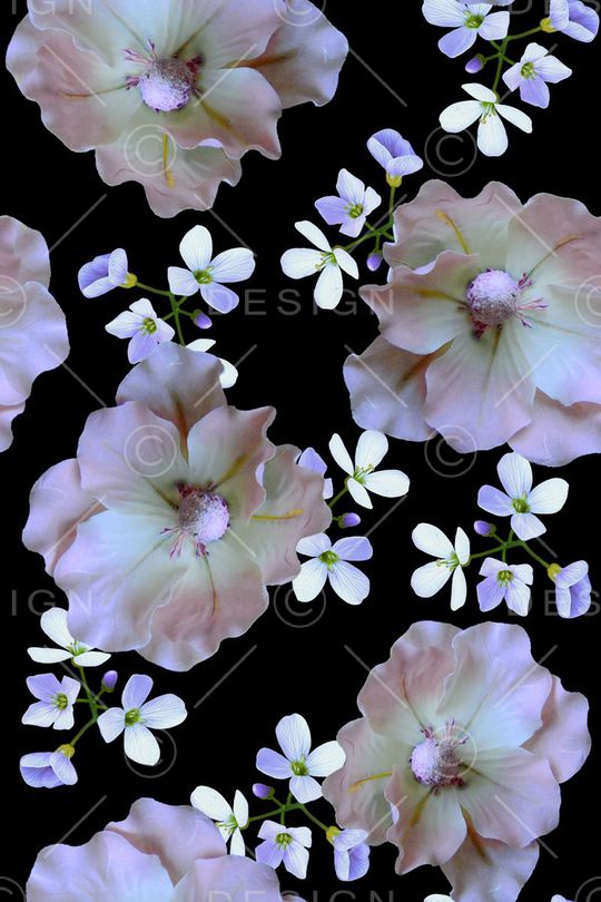 大小花卉印花华亿平台图片