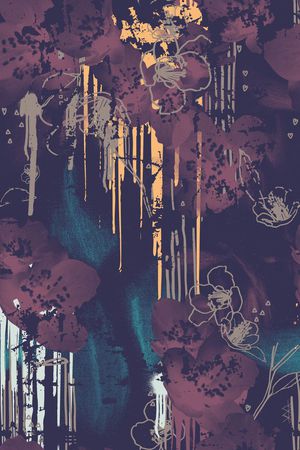 热带植物印花华亿平台图片