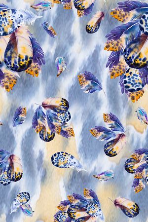 羽毛印花华亿平台图片