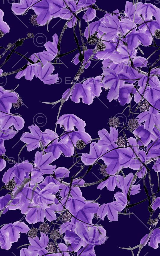 抽象手绘中国风水墨画树叶植物数码印花印花华亿平台图片