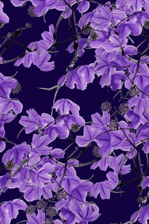 抽象手绘中国风水墨画树叶植物数码印花印花华亿平台图片