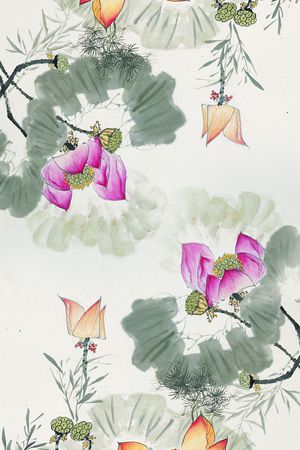 中国风长丝巾印花华亿平台图片