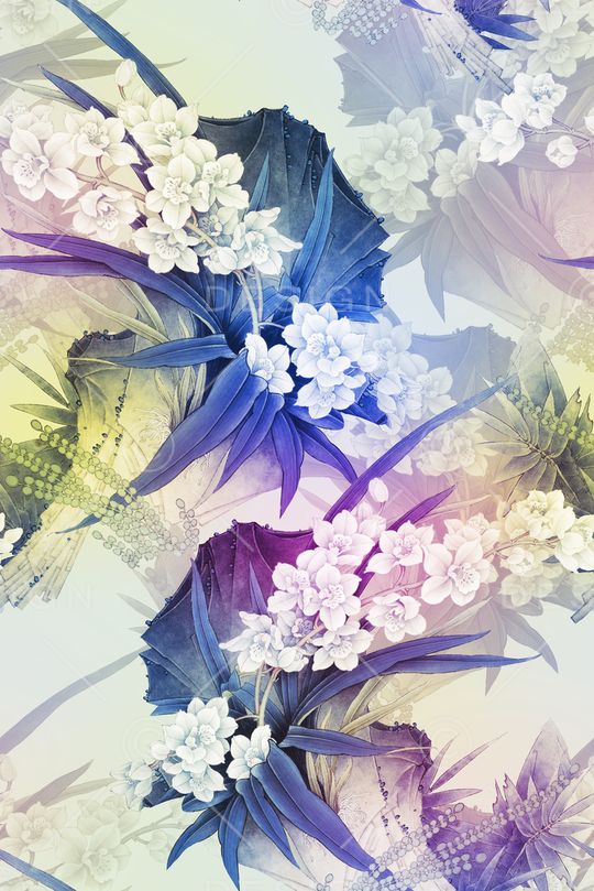 玉兰花印花华亿平台图片