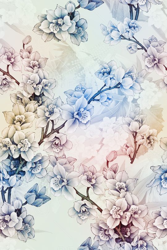 玉兰花印花华亿平台图片