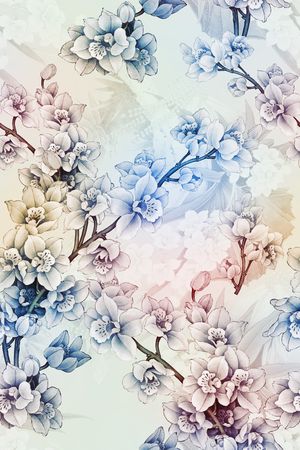 玉兰花印花华亿平台图片