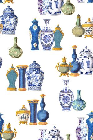 青花瓷印花华亿平台图片