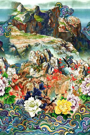 中国风印花华亿平台图片