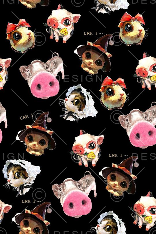 卡通小动物图案印花华亿平台图片