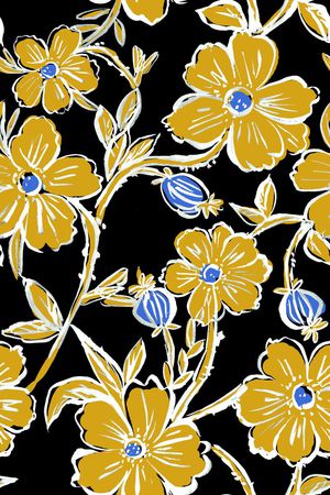 线条花卉印花华亿平台图片