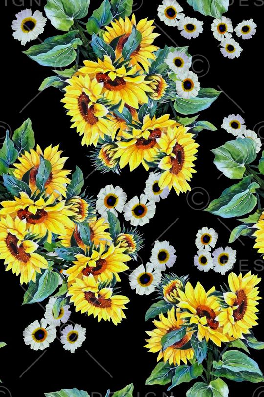 向日葵印花华亿平台图片