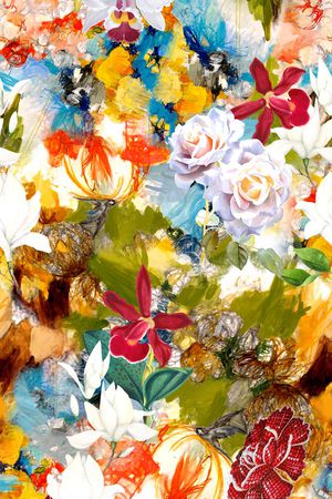 花卉印花华亿平台图片