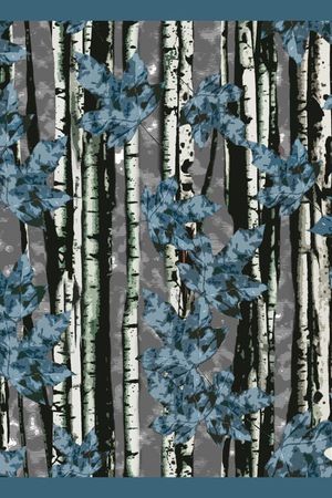 手绘叶子印花华亿平台图片