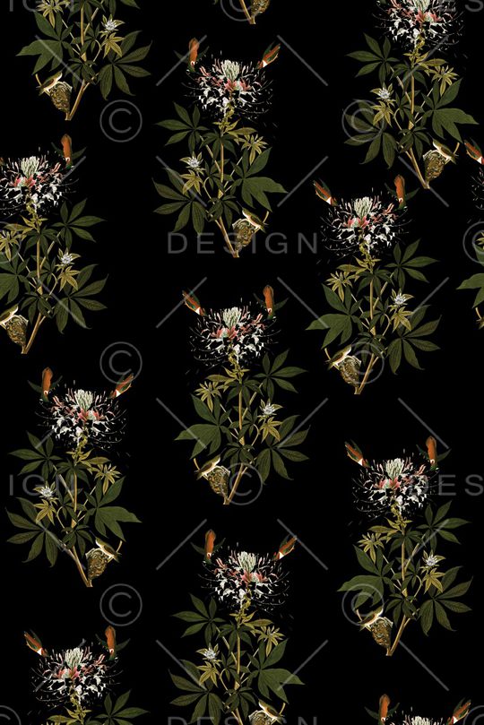 抽象手绘水彩花卉数码印花印花华亿平台图片