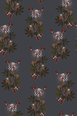 抽象手绘水彩花卉数码印花印花华亿平台图片