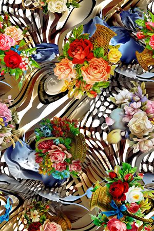 花卉印花华亿平台图片