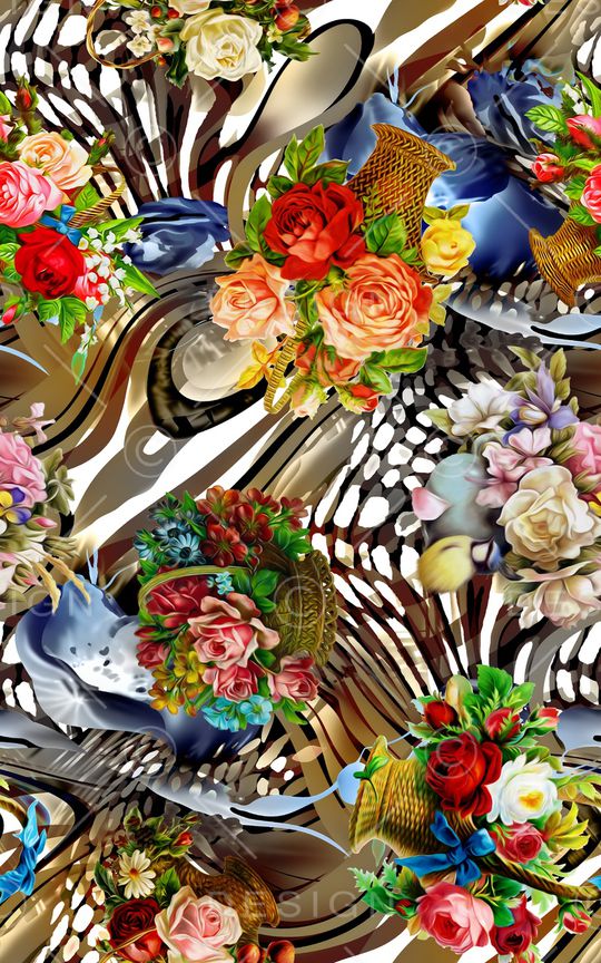 花卉印花华亿平台图片