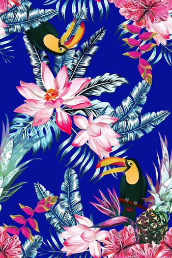 天堂鸟花印花华亿平台图片