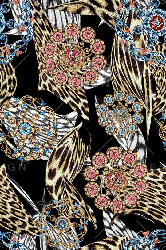 动物纹印花华亿平台图片