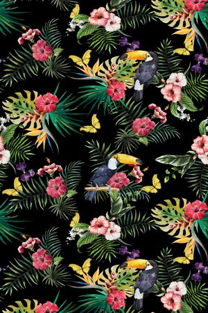 天堂鸟花印花华亿平台图片