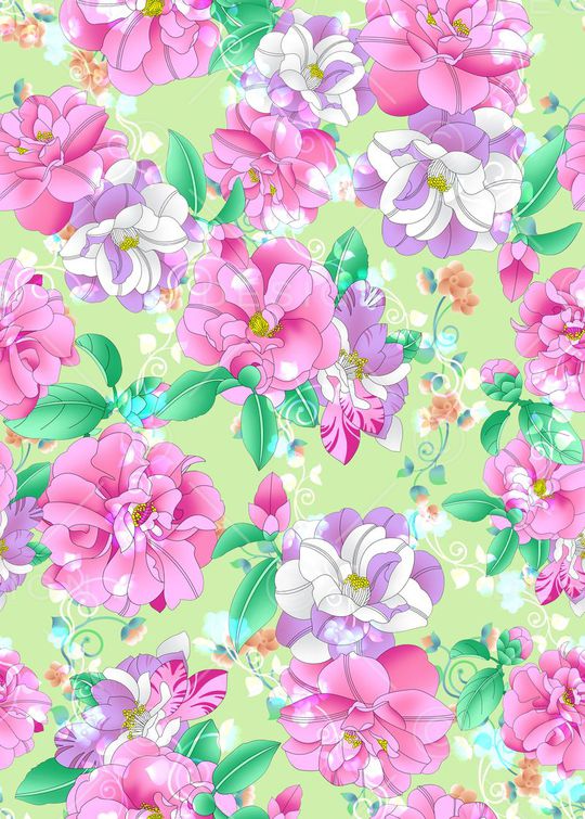 花卉印花华亿平台图片