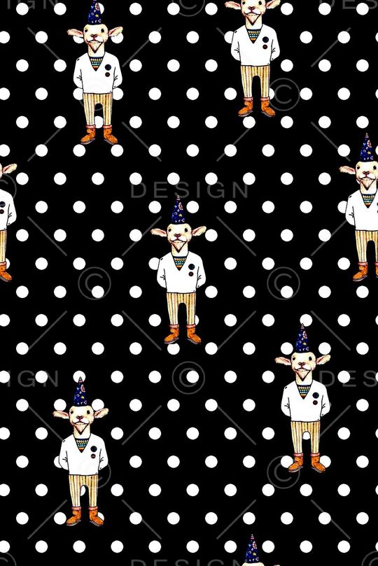 抽象手绘动物狗狗数码印花印花华亿平台图片