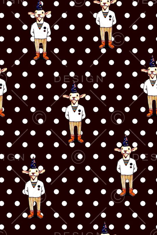 抽象手绘动物狗狗数码印花印花华亿平台图片