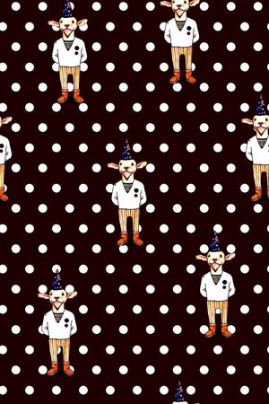 抽象手绘动物狗狗数码印花印花华亿平台图片