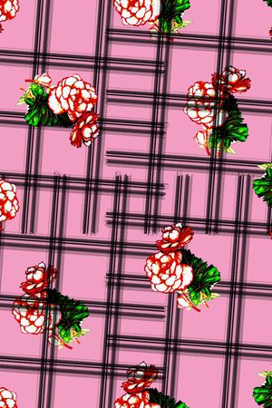 不规则格子印花华亿平台图片