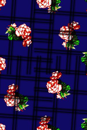 不规则格子印花华亿平台图片