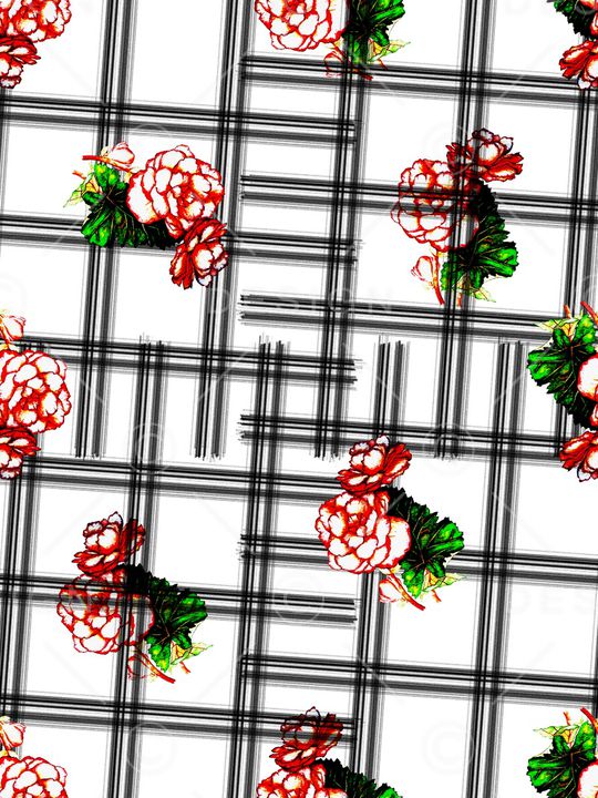 不规则格子印花华亿平台图片