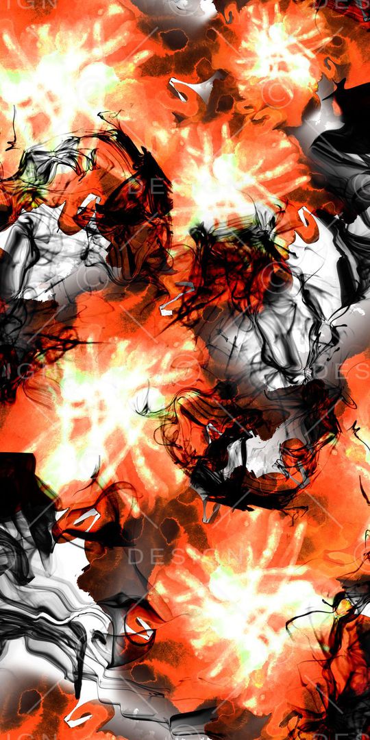 水彩花印花华亿平台图片