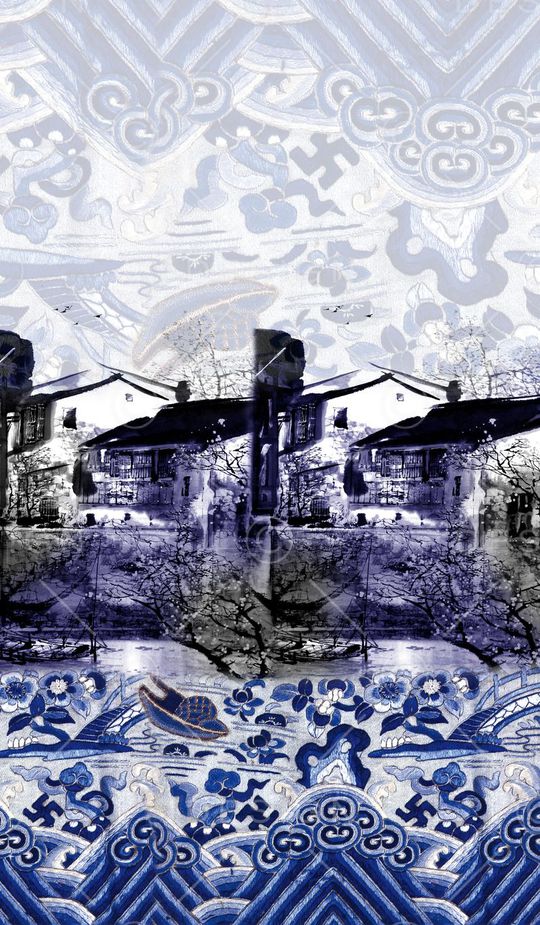 树叶印花华亿平台图片