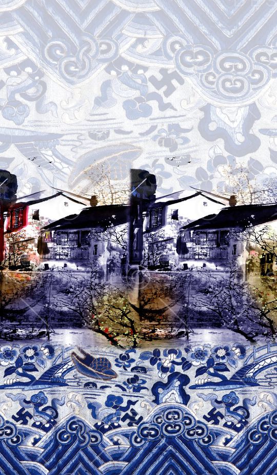 树叶印花华亿平台图片