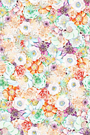 抽象手绘清爽花卉印花印花华亿平台图片