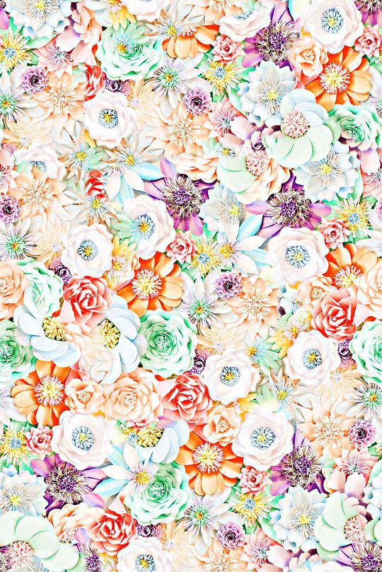 抽象手绘清爽花卉印花印花华亿平台图片