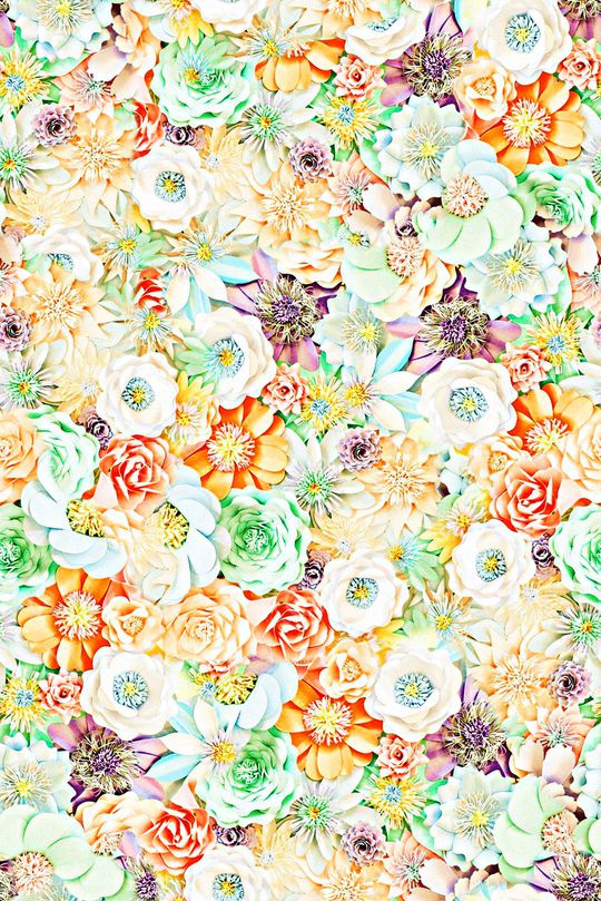 抽象手绘清爽花卉印花印花华亿平台图片