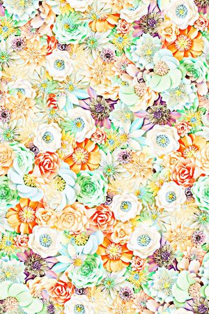 抽象手绘清爽花卉印花印花华亿平台图片