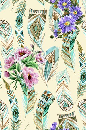 羽毛印花华亿平台图片